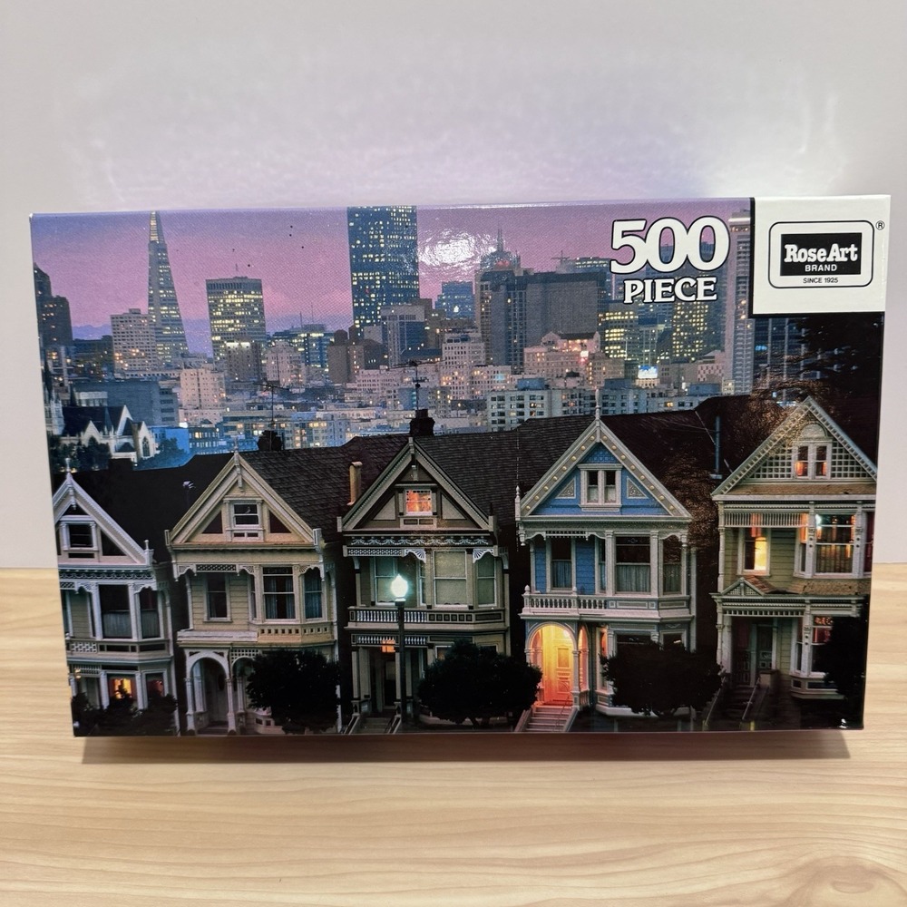 Roseart Encore 500 pc Jigsaw Puzzle San Francisco Painted Ladies 13" x 19" 1989